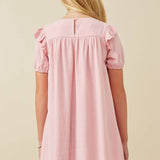 Blush Patch Pocket Ruffled Dress