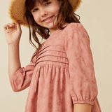 Rose Pleated Embroidered Dress