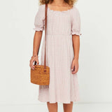 Eva Gingham Textured Dress