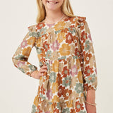 Mixed Floral LS Dress