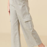 Girls Stretchy Pinstripe Cargo Carpenter Pants
