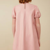 Blush Pleated Vegan Leather Dress