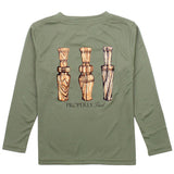 Boys Performance Tee LS Duck Calls Olive