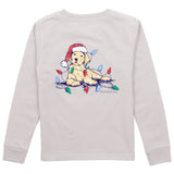 Boys Santa Paws LS Ice Grey