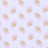 Touchdown Cutie Printed Ruffle Zipper Footie- Pink