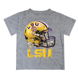 Grey LSU Football Helmet T-Shirt