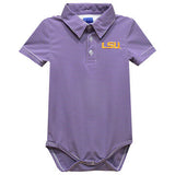 Ted Infant LSU Striped Polo Onesie
