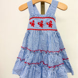 Blue Gingham Crawfish Layered Sundress