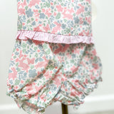Amelia Bunny Floral Print Cross Back Bloomer Set