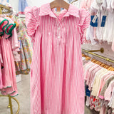 Evelyn Pink Pinstripe Dress