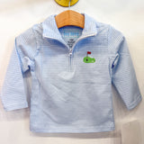 Blue Striped 1/4 Zip Pullover Golf