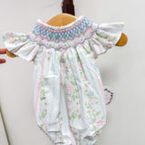 Valerie Floral Rose Vine Smocked Bubble