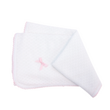 Paty Knit Swaddle Blanket - Pink - With Bows