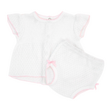 Paty Knit, Flutter Sleeve Diaper Set with Bows