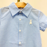 Blue Gingham Easter Bunny Dress Shirt