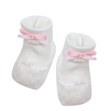 Paty Knit Booties - Pink - With Bows