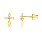 Infinity Gold Cross Earrings