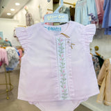 Pink Floral Vine Diaper Set