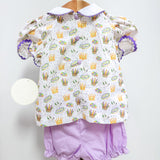 Isabelle Mardi Gras Icons Print Pleat Bloomer Set