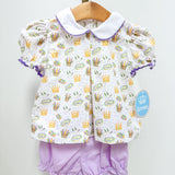 Isabelle Mardi Gras Icons Print Pleat Bloomer Set