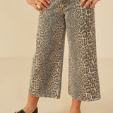 Leopard Wide Leg Denim
