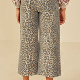Leopard Wide Leg Denim