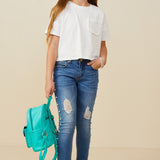 White Ruffle Pocket Tee