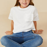 White Ruffle Pocket Tee