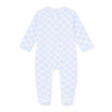 Little Crawlers Pint Zip Footie- Light Blue
