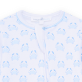 Little Crawlers Pint Zip Footie- Light Blue