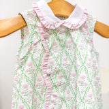 Claire Green & Pink Floral Scallop Bubble