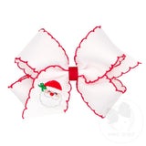 Medium White/ Red Santa Bow