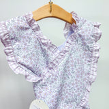 Amelia Purple Floral Cross Back Bloomer Set