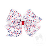 King Patriotic Print Grosgrain Bow