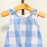 Large Blue Check Bubble Romper