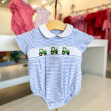 TRACTOR - Blue stripe knit boy´s bubble S/S