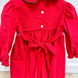 Rachel Red Corduroy LS Dress