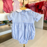 HORSES BOY´S - Blue gingham boy´s bubble S/S