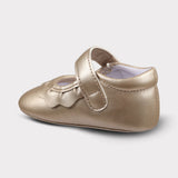 Amina Girls Hook & Loop Crib Shoe Gold