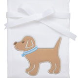 Puppy Applique Blue Burp