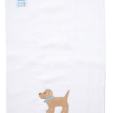 Puppy Applique Blue Burp