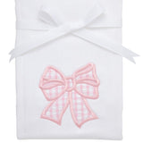 Bow Applique Pink Burp