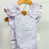 Amelia Purple Floral Cross Back Bloomer Set