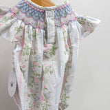 Valerie Floral Rose Vine Smocked Bubble