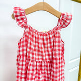 Faye Red Gingham Dress