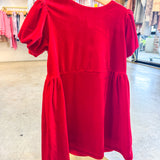 Red Velvet Bow Dress
