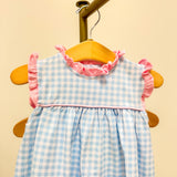 Meredith Bloomer Set- Light Blue Gingham/ Light Pink