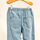 Wide Leg Drawstring Waist Denim Jeans