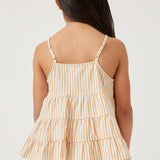 Mustard Stripe Tassel Tiered Tank