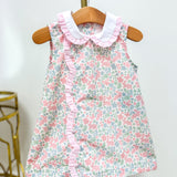 Claire Bunny Floral Print Scallop Dress